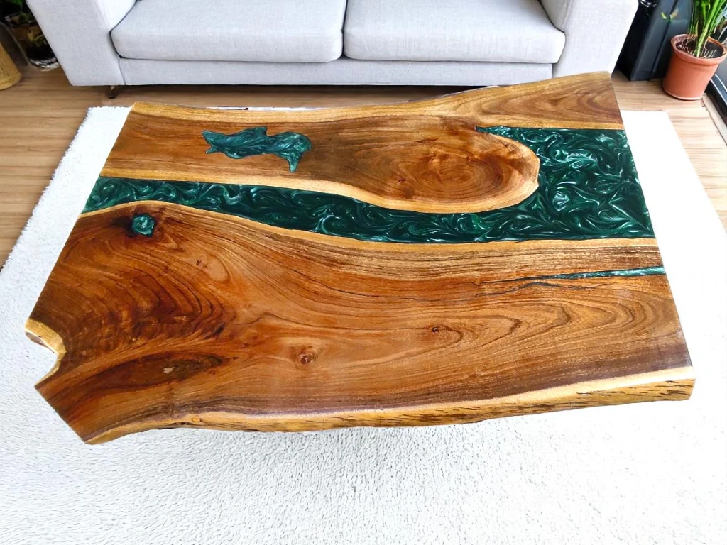 Live Edge Epoxy Dining Table : Custom Conference Room 